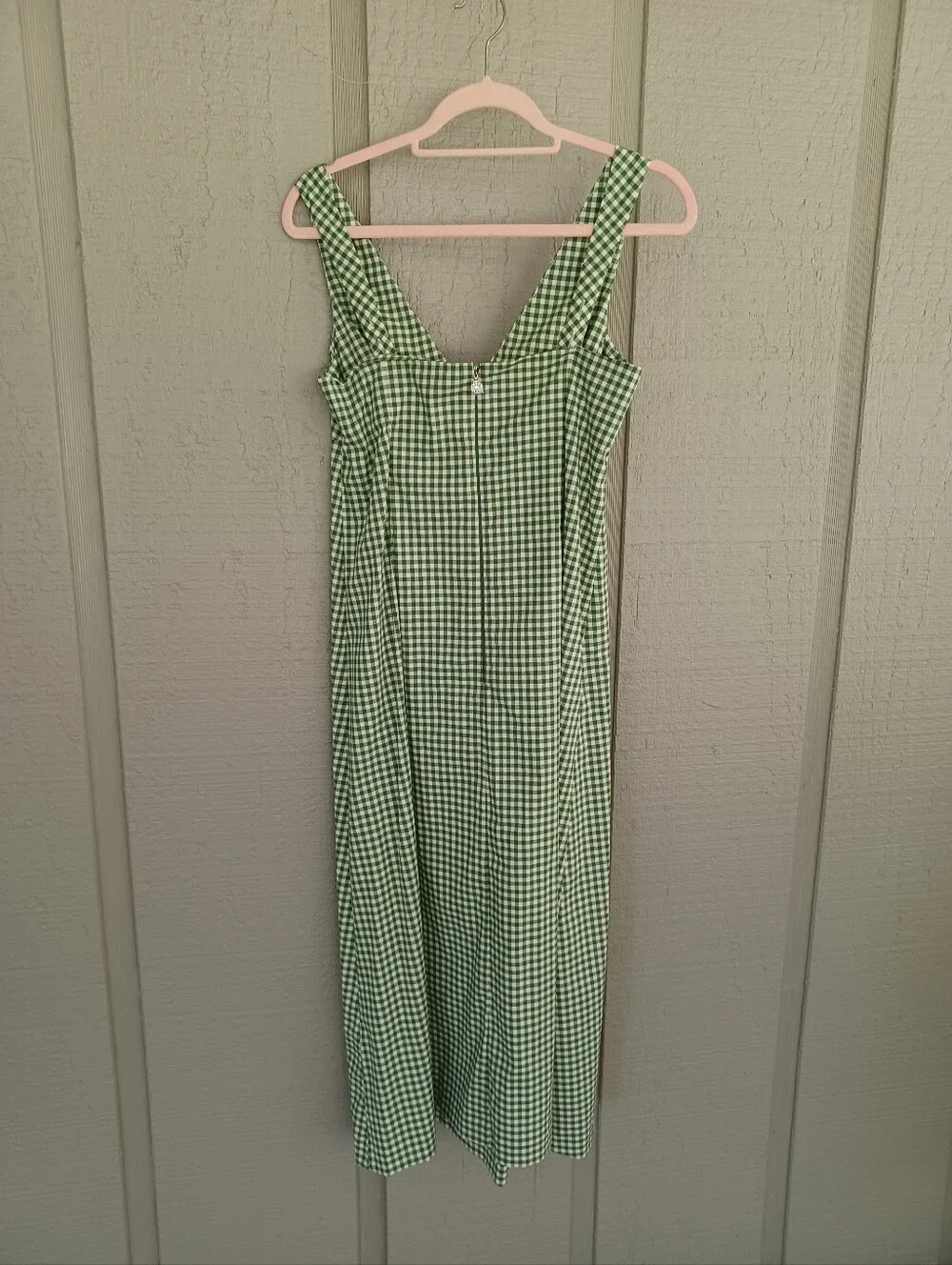 Kate Spade Mini Gingham Bow Midi Dress Size 4 Cotton Blend V Neck Sleeveless